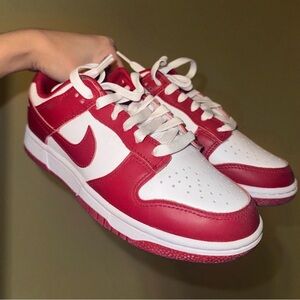 red nike dunk low retro casual shoes
